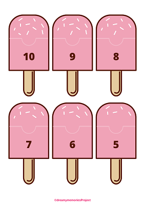 Παγωτάκια - Αρίθμηση και αναγνώριση των αριθμών από 0 έως 10