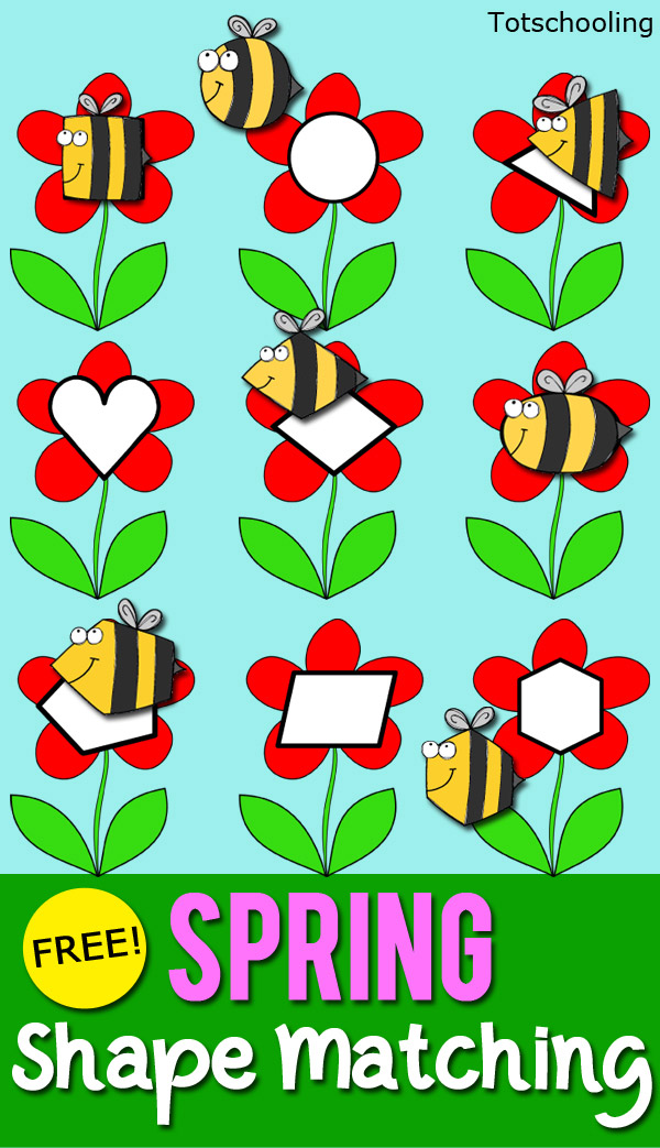 Παιχνίδι αντιστοίχισης σχημάτων με μελισσούλες