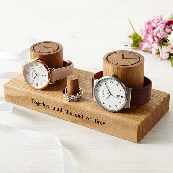 Πρωτότυπα δώρα για ζευγάρια ξύλινη θήκη για ρολόγια και κοσμήματα